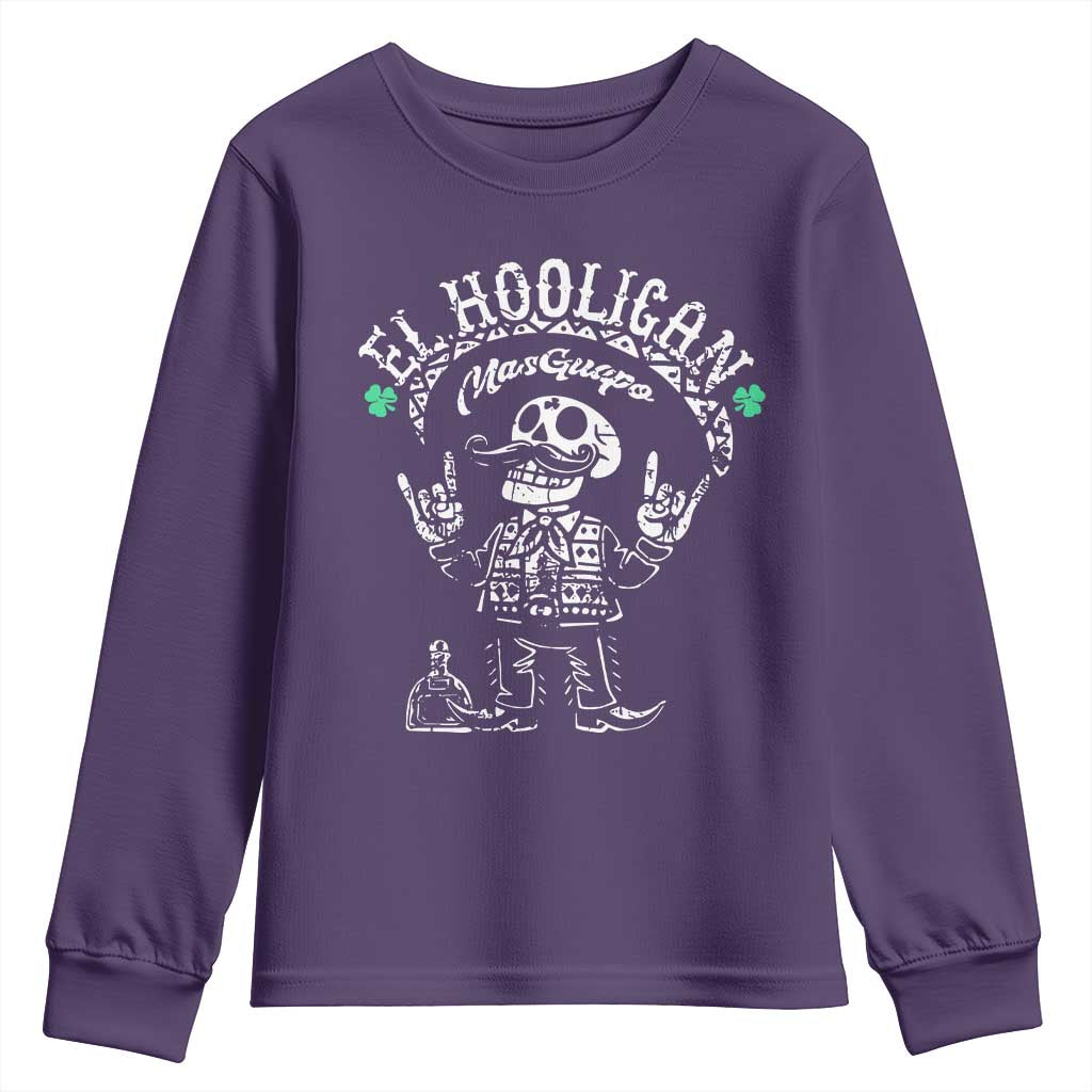 Funny Mexican Mariachi Skeleton Youth Sweatshirt El Hooligan Mas Guapo Very Handsome