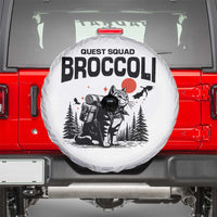 Quest Squad Broccoli Cat Spare Tire Cover Funny Hiking Adventure Cute Camping Feline