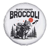 Quest Squad Broccoli Cat Spare Tire Cover Funny Hiking Adventure Cute Camping Feline