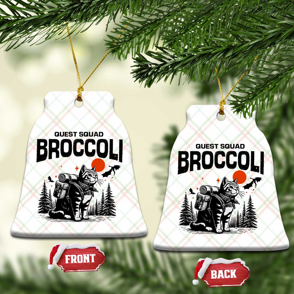 Quest Squad Broccoli Cat Ceramic Ornament Funny Hiking Adventure Cute Camping Feline - Wonder Print Shop