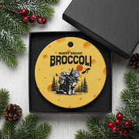 Quest Squad Broccoli Cat Ceramic Ornament Funny Hiking Adventure Cute Camping Feline - Wonder Print Shop