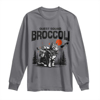 Quest Squad Broccoli Cat Long Sleeve Shirt Funny Hiking Adventure Cute Camping Feline