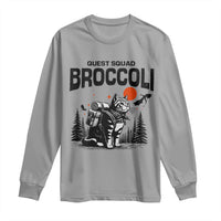 Quest Squad Broccoli Cat Long Sleeve Shirt Funny Hiking Adventure Cute Camping Feline