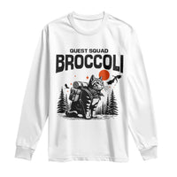 Quest Squad Broccoli Cat Long Sleeve Shirt Funny Hiking Adventure Cute Camping Feline