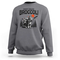 Quest Squad Broccoli Cat Sweatshirt Funny Hiking Adventure Cute Camping Feline
