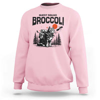 Quest Squad Broccoli Cat Sweatshirt Funny Hiking Adventure Cute Camping Feline