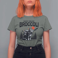 Quest Squad Broccoli Cat T Shirt For Women Funny Hiking Adventure Cute Camping Feline