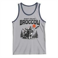 Quest Squad Broccoli Cat Tank Top Funny Hiking Adventure Cute Camping Feline