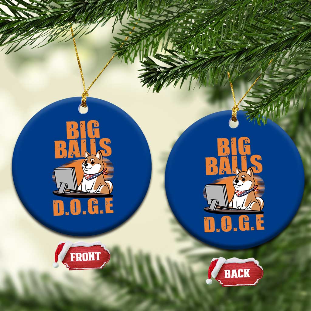 Funny Big Balls D.O.G.E Ceramic Ornament DOGE Shiba - Wonder Print Shop
