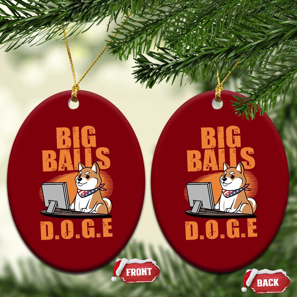 Funny Big Balls D.O.G.E Ceramic Ornament DOGE Shiba - Wonder Print Shop