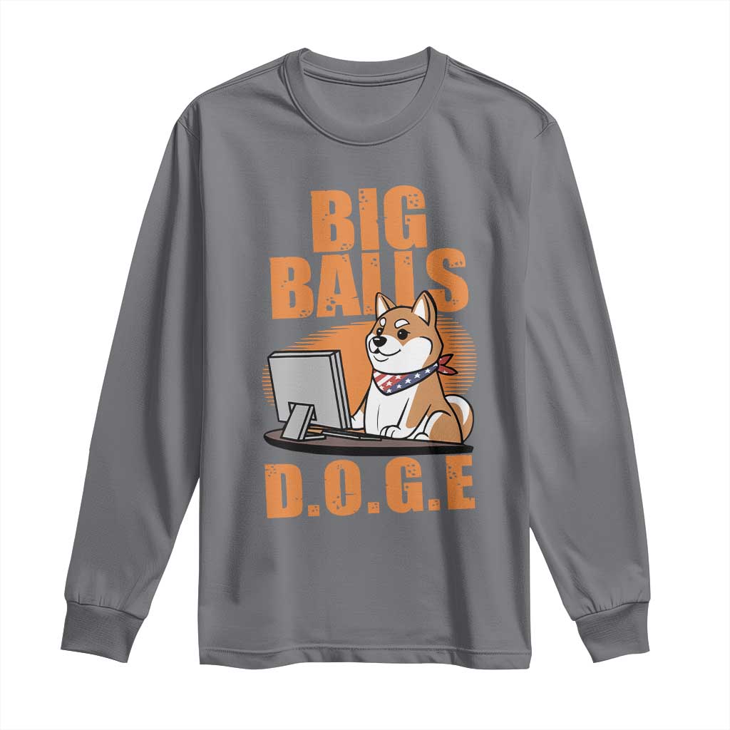 Funny Big Balls D.O.G.E Long Sleeve Shirt DOGE Shiba