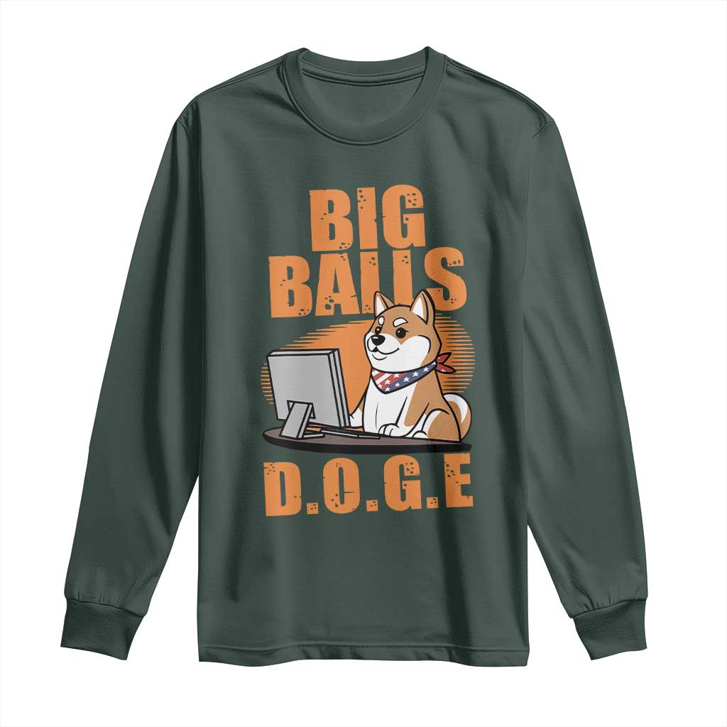Funny Big Balls D.O.G.E Long Sleeve Shirt DOGE Shiba