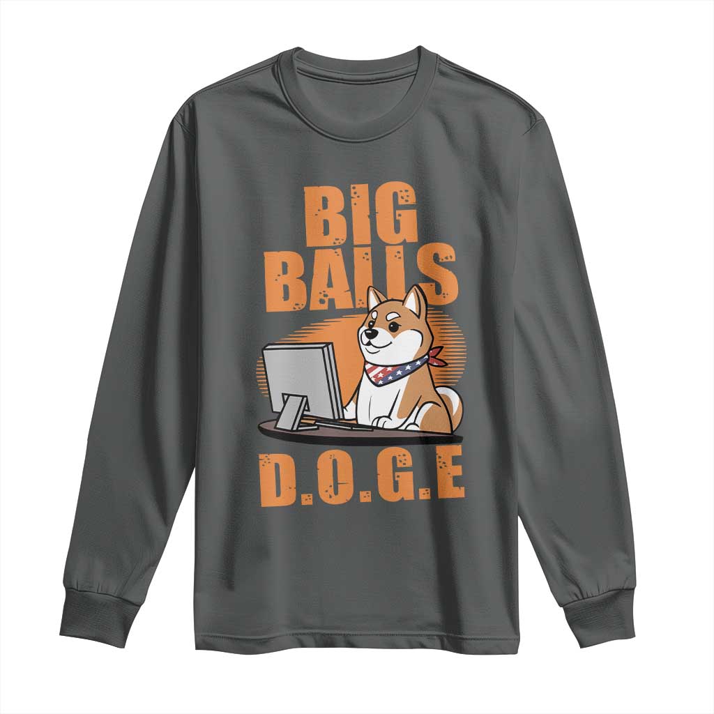 Funny Big Balls D.O.G.E Long Sleeve Shirt DOGE Shiba