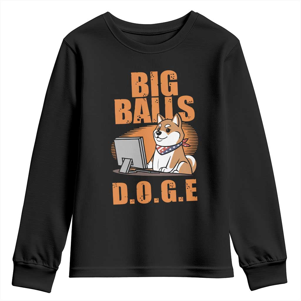 Funny Big Balls D.O.G.E Youth Sweatshirt DOGE Shiba