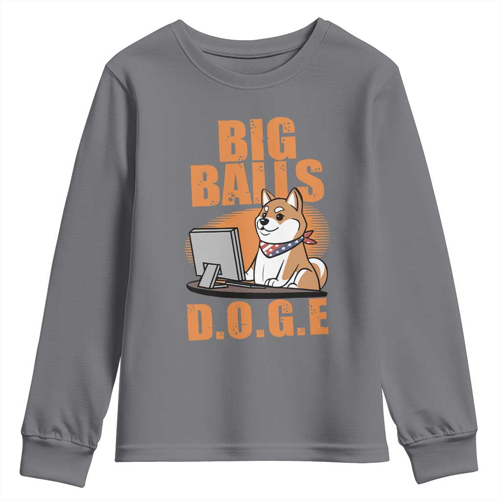Funny Big Balls D.O.G.E Youth Sweatshirt DOGE Shiba