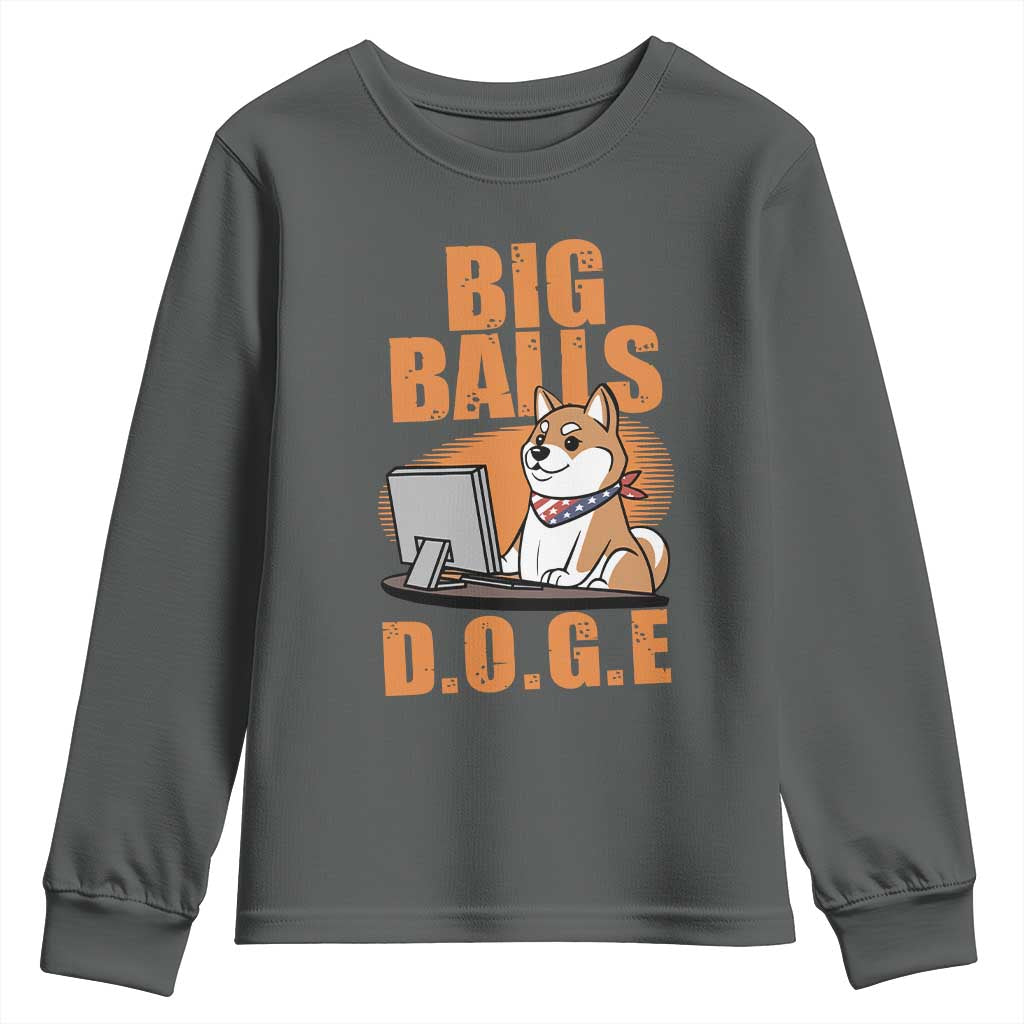 Funny Big Balls D.O.G.E Youth Sweatshirt DOGE Shiba