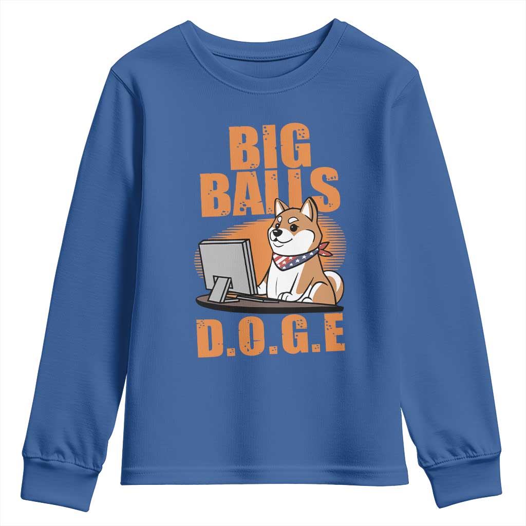 Funny Big Balls D.O.G.E Youth Sweatshirt DOGE Shiba
