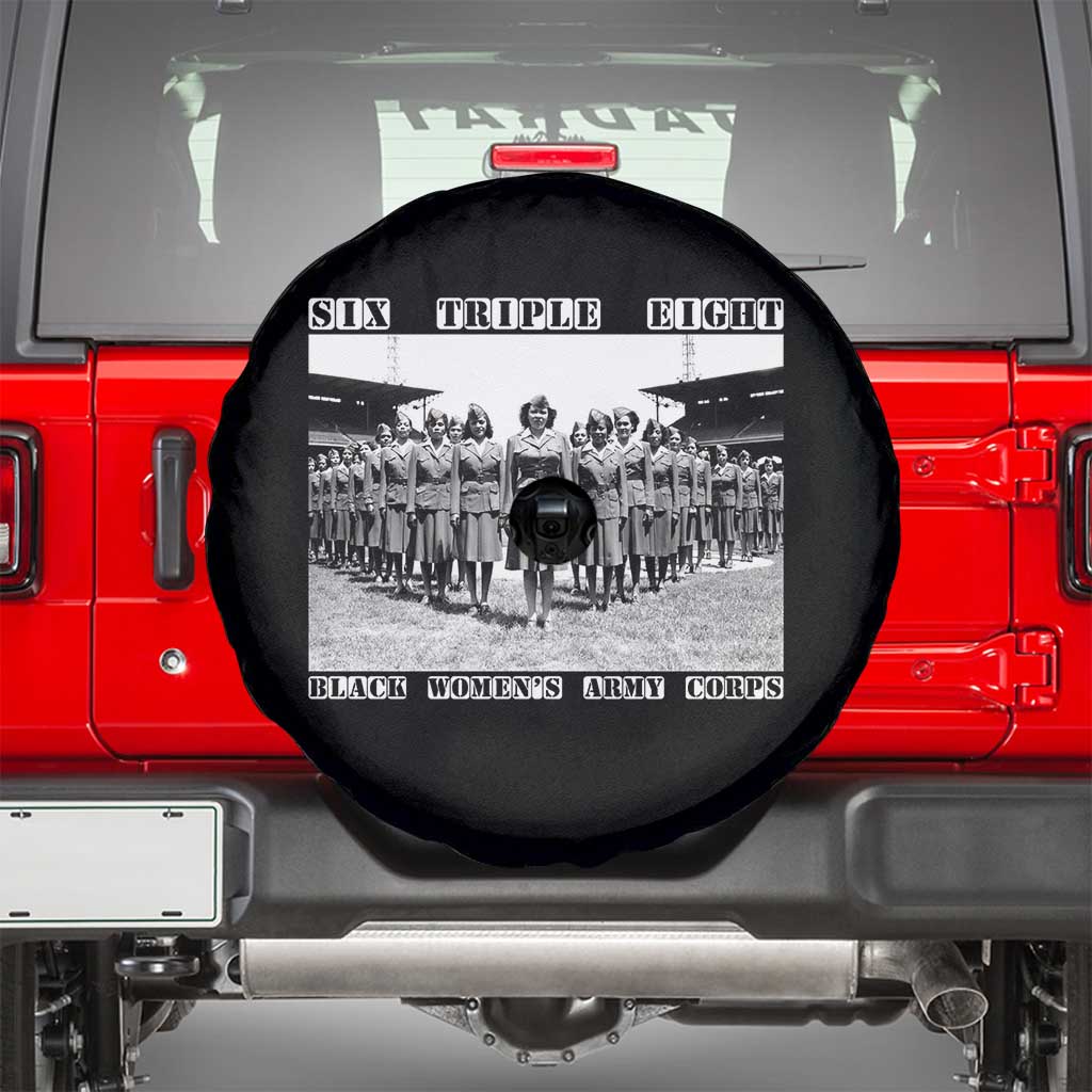 6 Triple 8 Spare Tire Cover Black Women's Army Corps 6888th Battalion