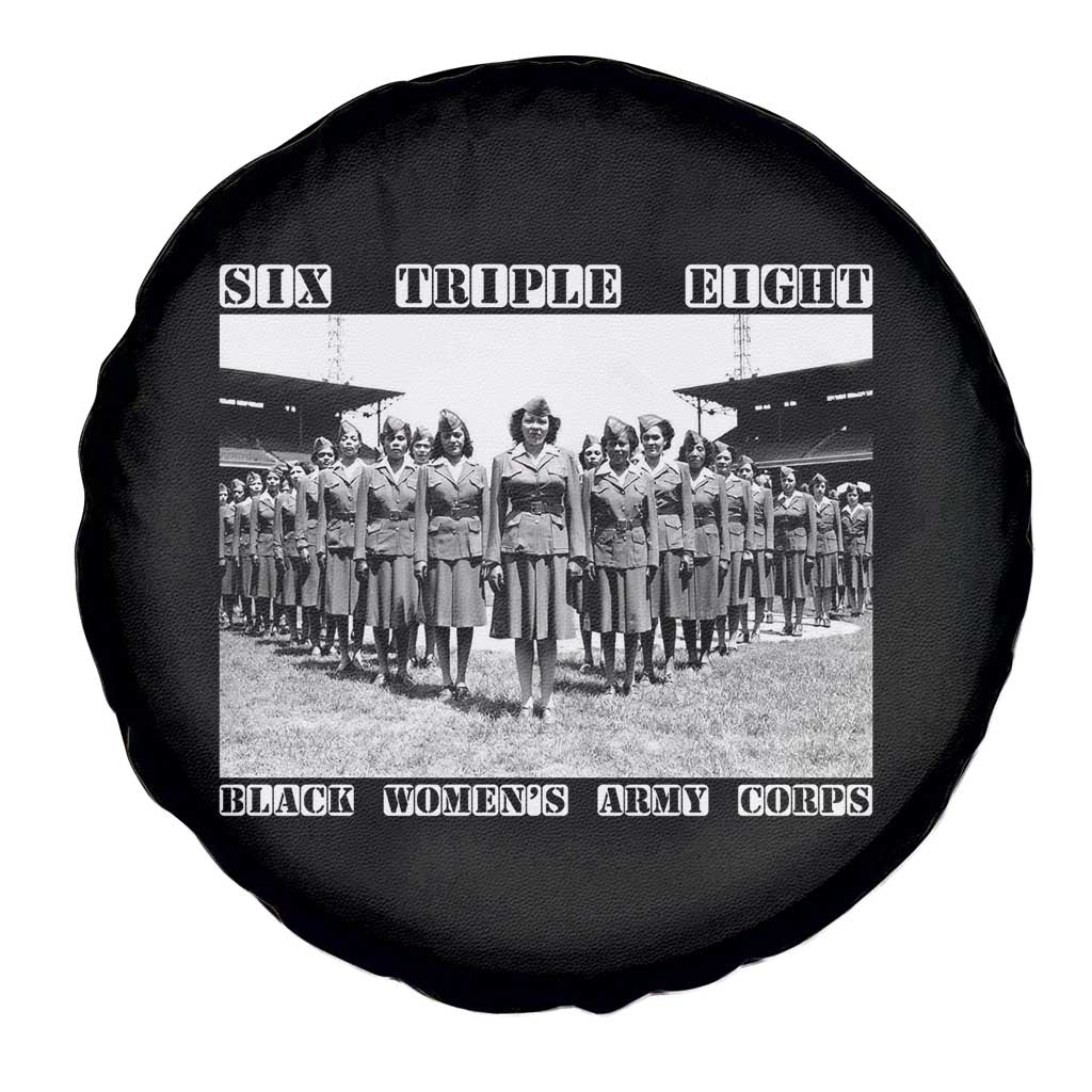 6 Triple 8 Spare Tire Cover Black Women's Army Corps 6888th Battalion
