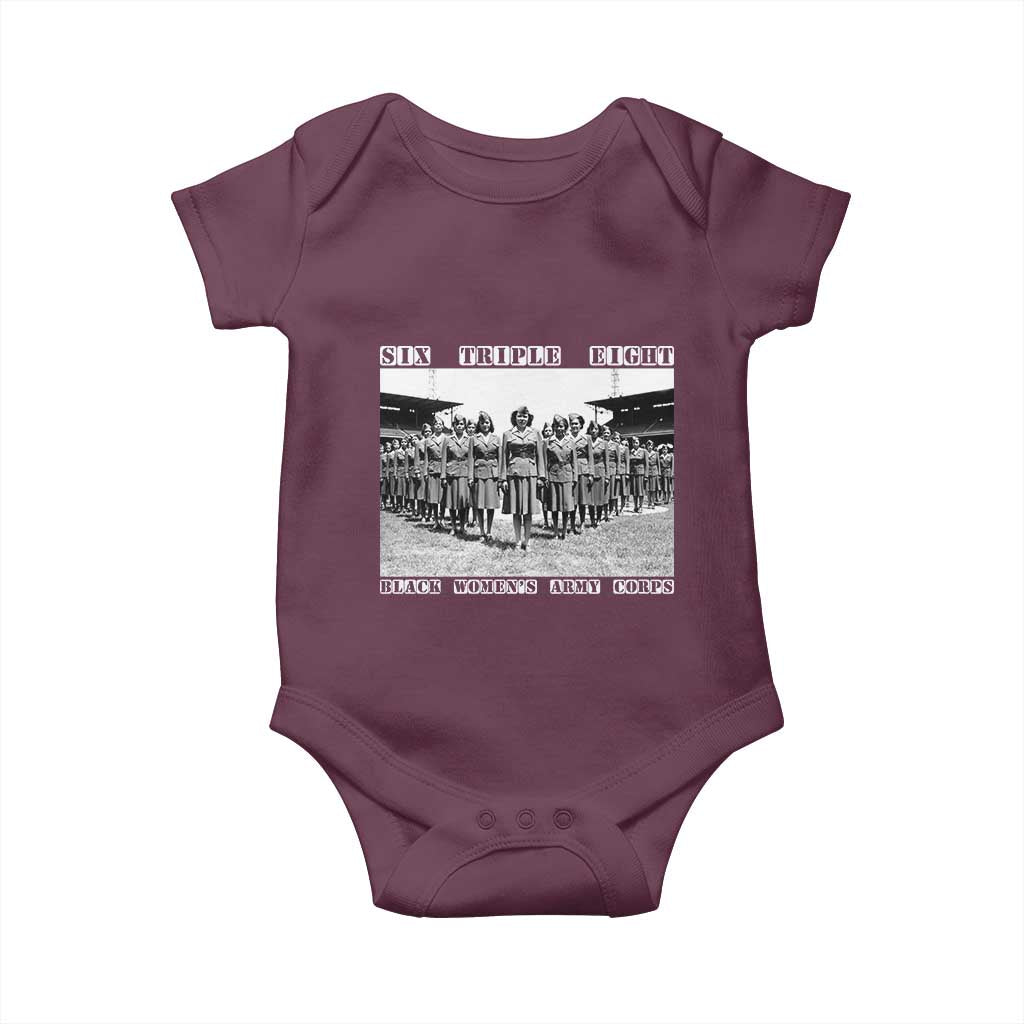 6 Triple 8 Baby Onesie Black Women's Army Corps 6888th Battalion