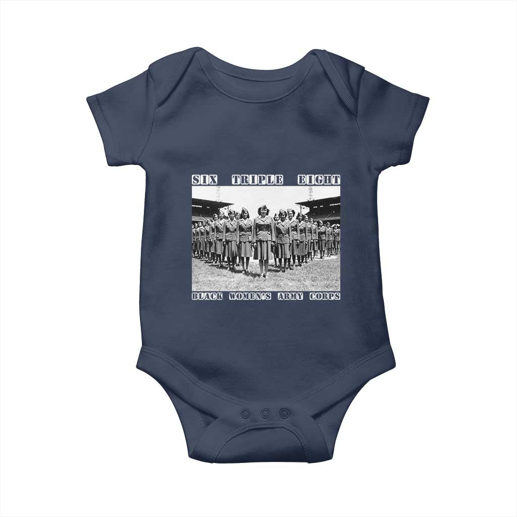 6 Triple 8 Baby Onesie Black Women's Army Corps 6888th Battalion