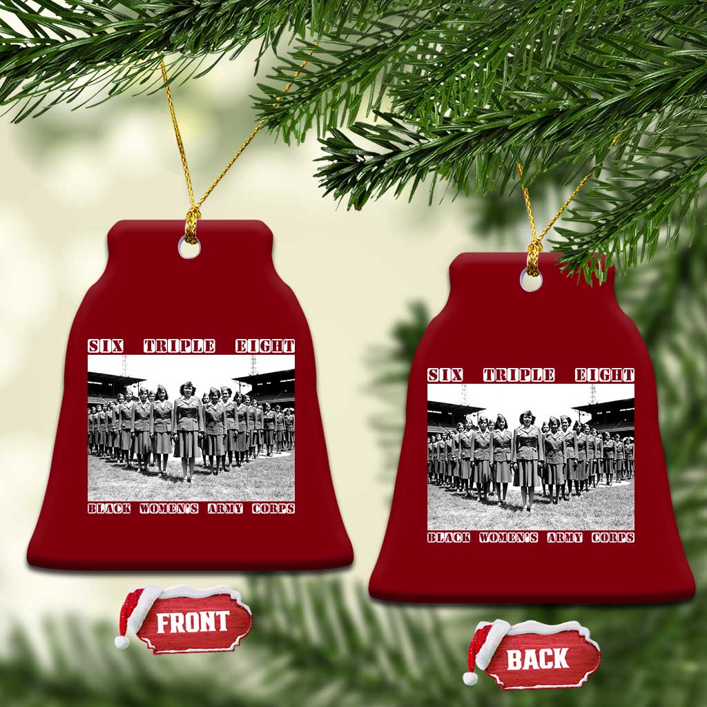 6 Triple 8 Ceramic Ornament Black Women's Army Corps 6888th Battalion - Wonder Print Shop