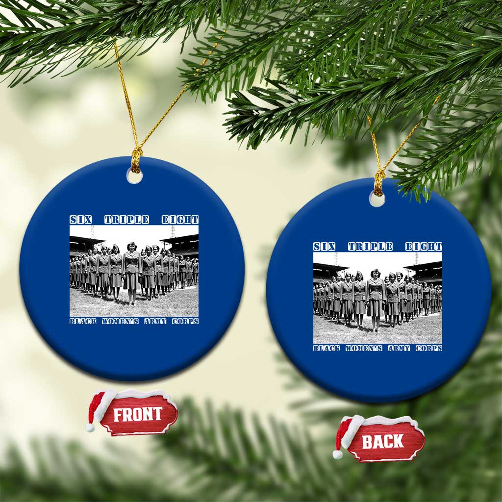 6 Triple 8 Ceramic Ornament Black Women's Army Corps 6888th Battalion - Wonder Print Shop