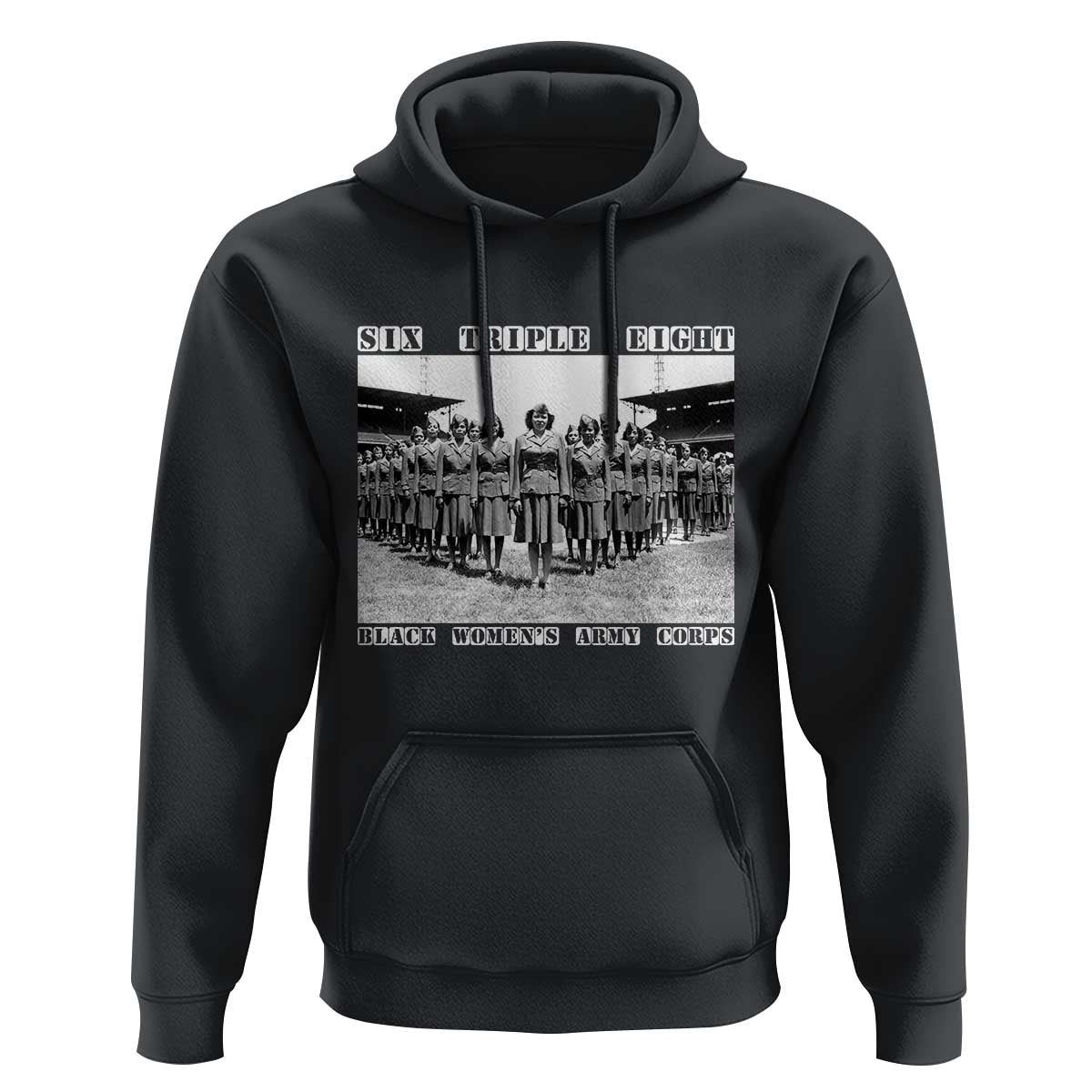 6 Triple 8 Hoodie Black Women's Army Corps 6888th Battalion