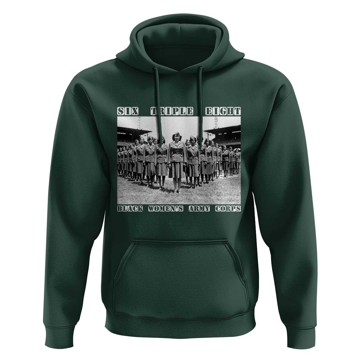6 Triple 8 Hoodie Black Women's Army Corps 6888th Battalion