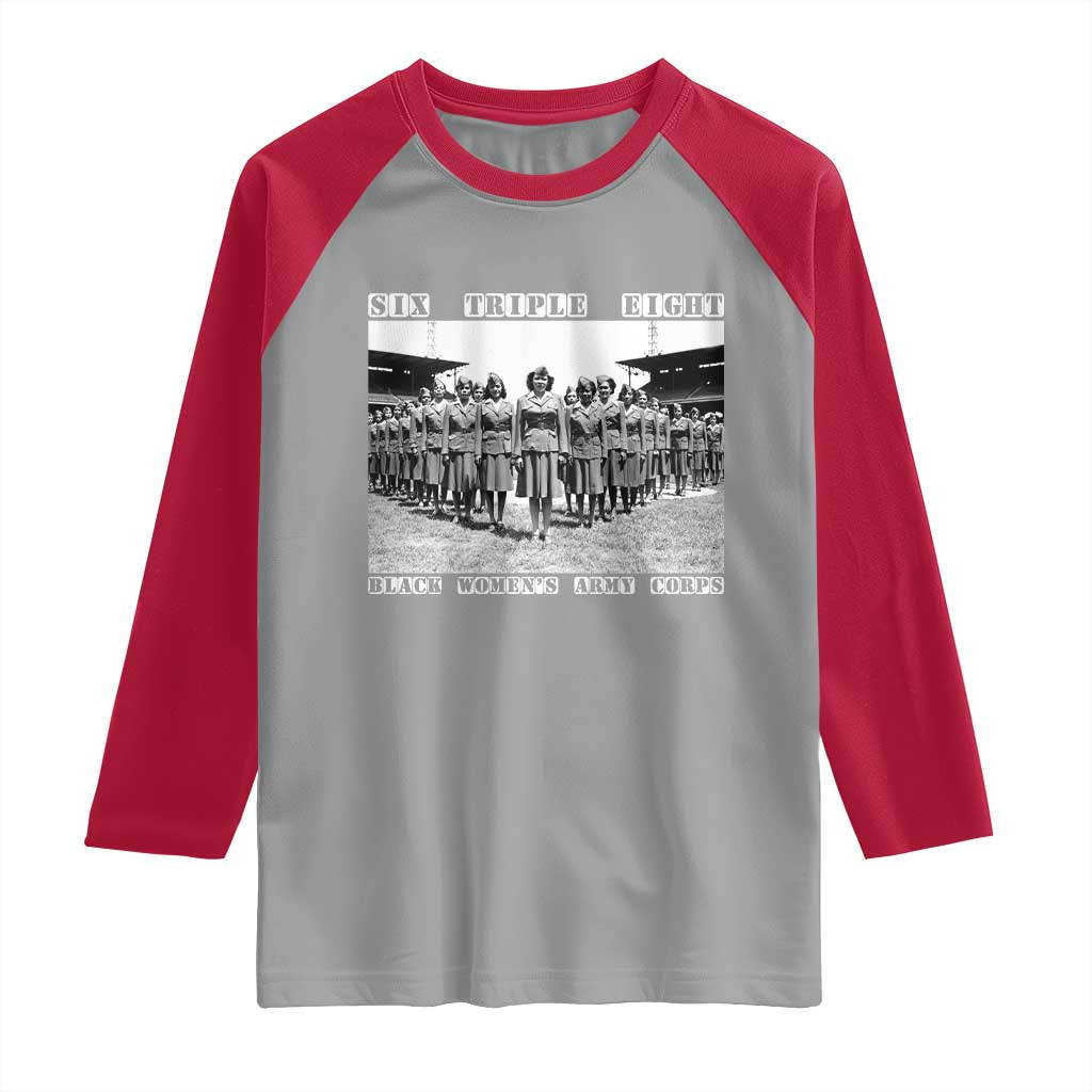 6 Triple 8 Raglan Shirt Black Women's Army Corps 6888th Battalion