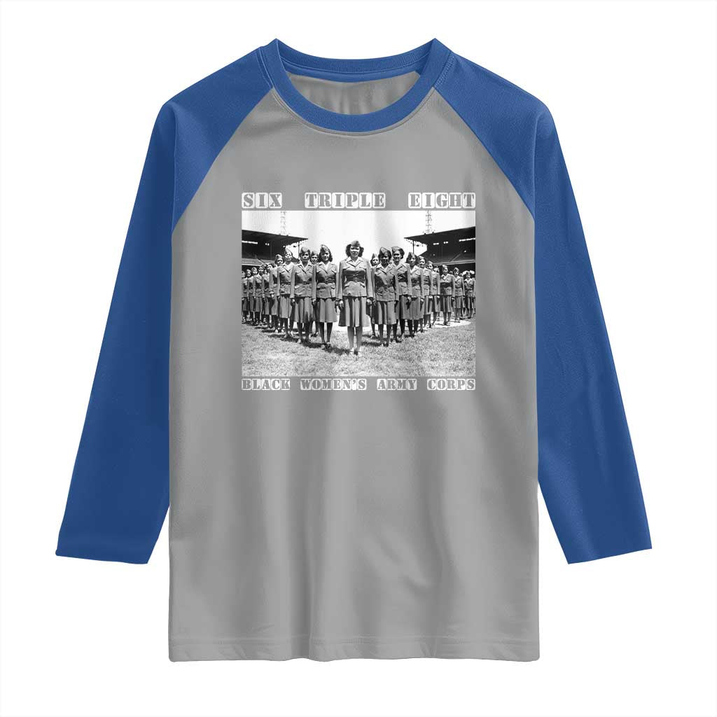 6 Triple 8 Raglan Shirt Black Women's Army Corps 6888th Battalion