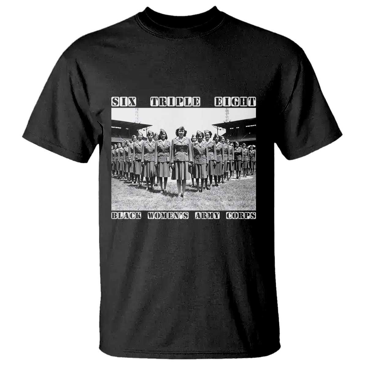 6 Triple 8 T Shirt Black Women's Army Corps 6888th Battalion