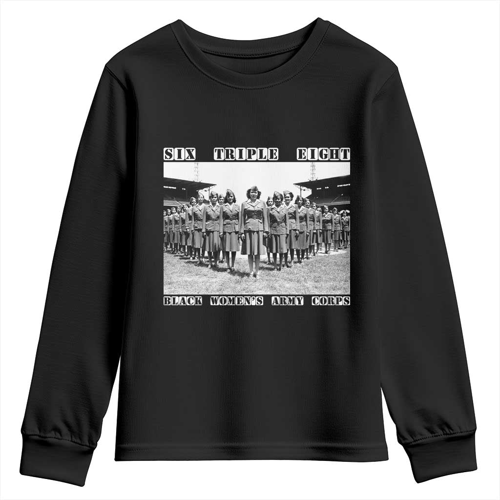 6 Triple 8 Youth Sweatshirt Black Women's Army Corps 6888th Battalion