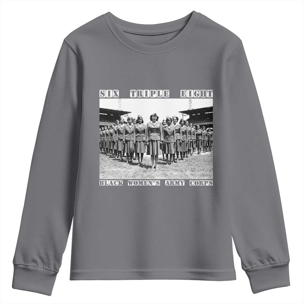 6 Triple 8 Youth Sweatshirt Black Women's Army Corps 6888th Battalion