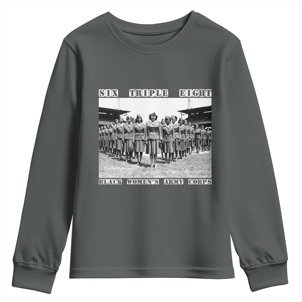 6 Triple 8 Youth Sweatshirt Black Women's Army Corps 6888th Battalion