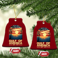 Gulf Of USA Ceramic Ornament Est 2025 American Flag Retro - Wonder Print Shop