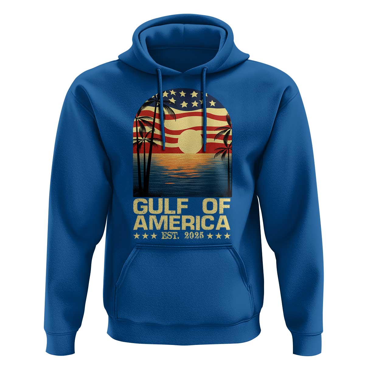 Gulf Of America Hoodie Est 2025 American Flag Retro
