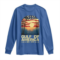 Gulf Of America Long Sleeve Shirt Est 2025 American Flag Retro