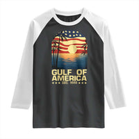 Gulf Of America Raglan Shirt Est 2025 American Flag Retro