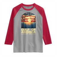 Gulf Of America Raglan Shirt Est 2025 American Flag Retro