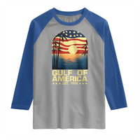Gulf Of America Raglan Shirt Est 2025 American Flag Retro