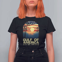 Gulf Of America T Shirt For Women Est 2025 American Flag Retro