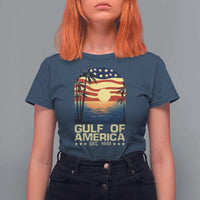 Gulf Of America T Shirt For Women Est 2025 American Flag Retro