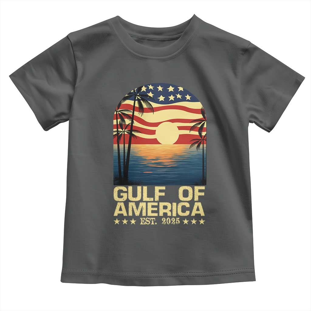 Gulf Of America Toddler T Shirt Est 2025 American Flag Retro