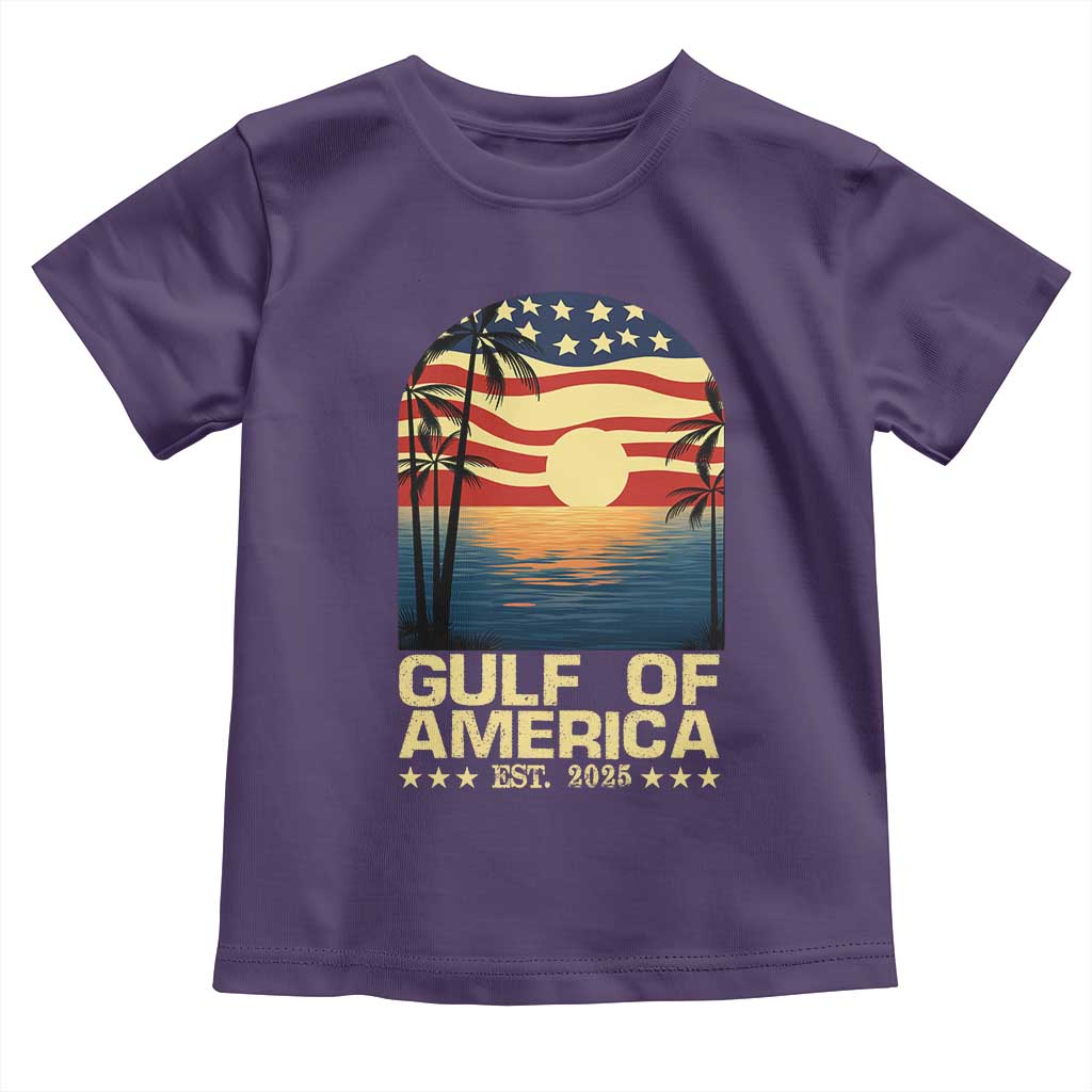 Gulf Of America Toddler T Shirt Est 2025 American Flag Retro
