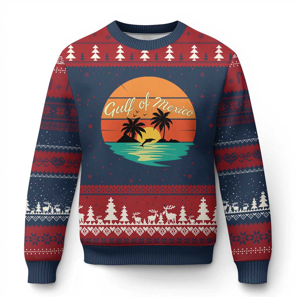 Gulf Of Mexico Ugly Christmas Sweater Forever Beach Palms Summer Vacation - Wonder Print Shop