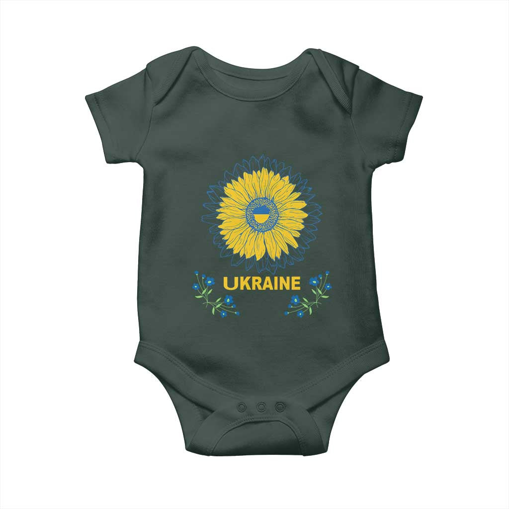 Ukraine Sunflower Baby Onesie Ukrainian Flag