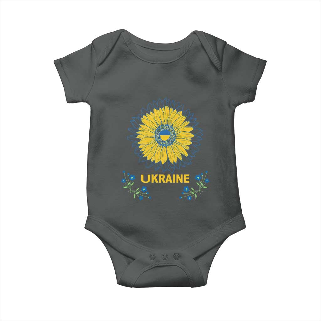 Ukraine Sunflower Baby Onesie Ukrainian Flag