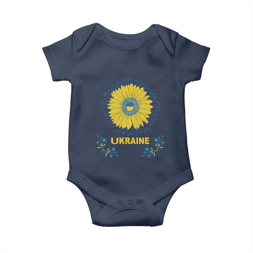 Ukraine Sunflower Baby Onesie Ukrainian Flag