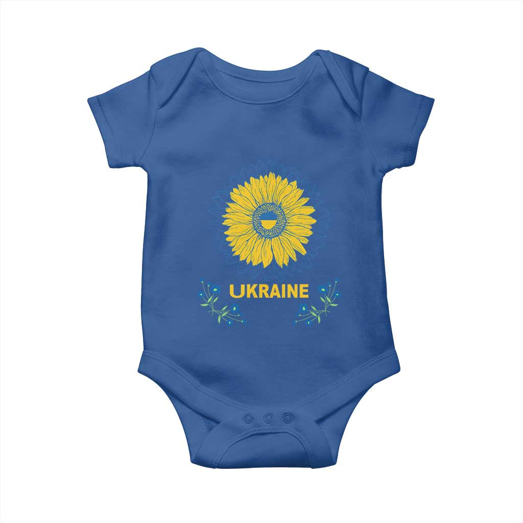 Ukraine Sunflower Baby Onesie Ukrainian Flag